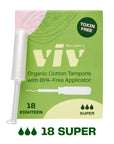 Viv Organic Cotton Tampons - 100% Toxin-Free, Bpa-Free