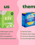 Viv Organic Cotton Tampons - 100% Toxin-Free, Bpa-Free